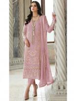 Faux Georgette Light Pink Eid Wear Embroidery Work Pakistani Suit